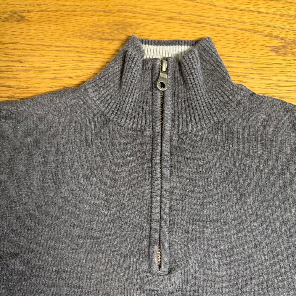 Old Navy Mens Small Gray Quarter Zip Mock Neck Pullover Sweater Heathered - Picture 3 of 6